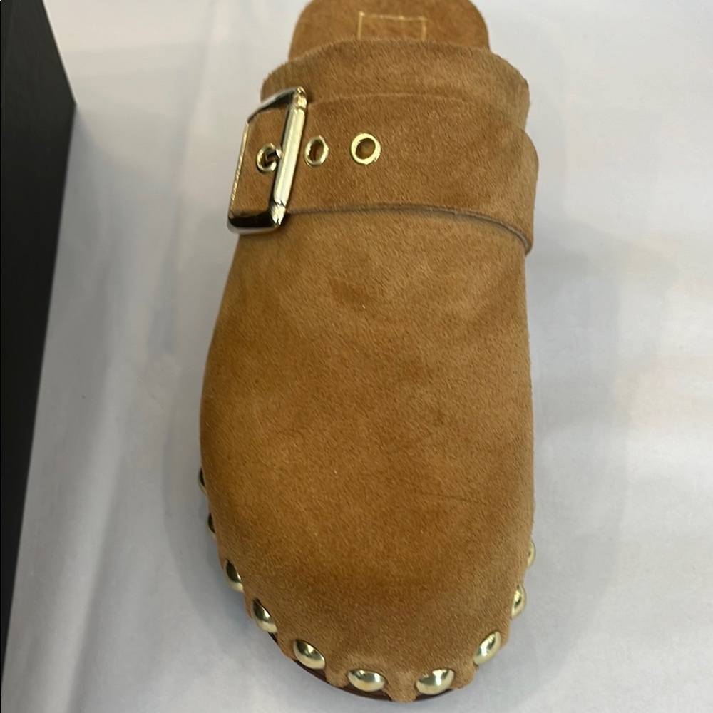 Stylish Tan Suede Women's Clogs